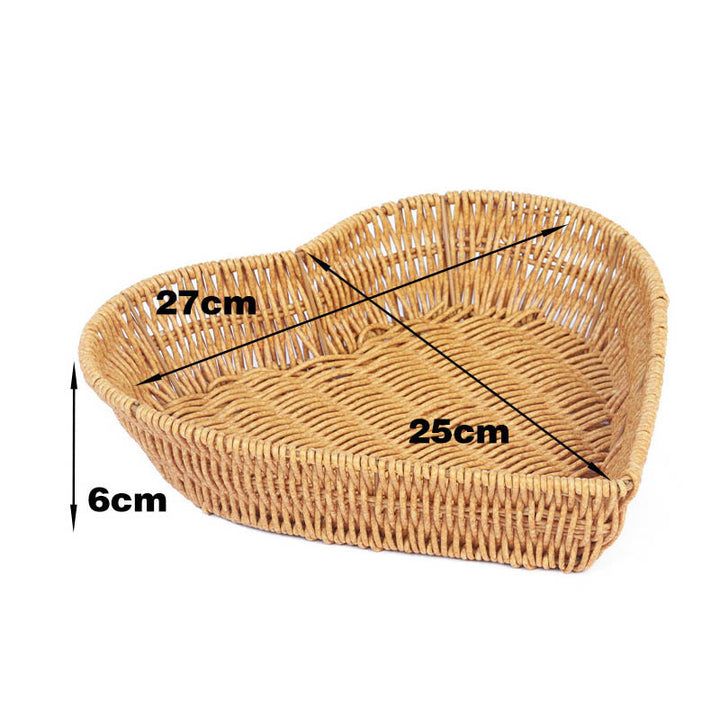Heart-Shaped Woven Serving Tray Bowlift