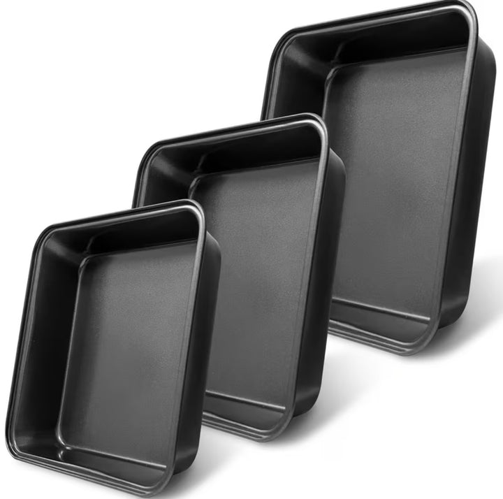 Three piece square cake pan set nonstick carbon steel bakeware Bowlift
