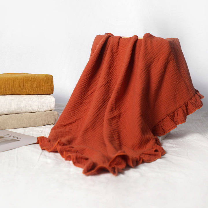 Soft Muslin Blanket with Ruffled Edges Bowlift