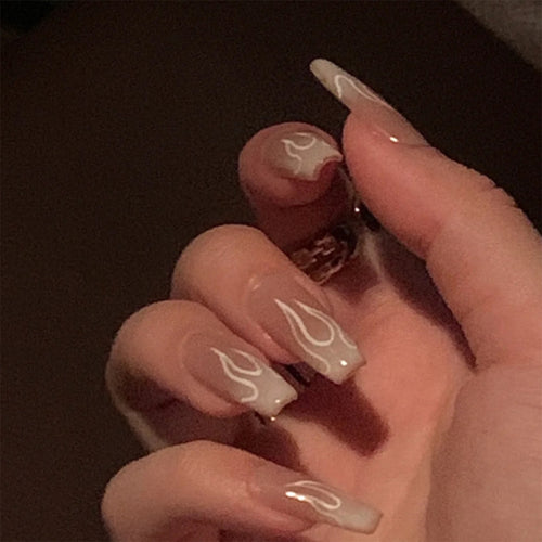 Artificial Nail Art with Fiery Accents Bowlift