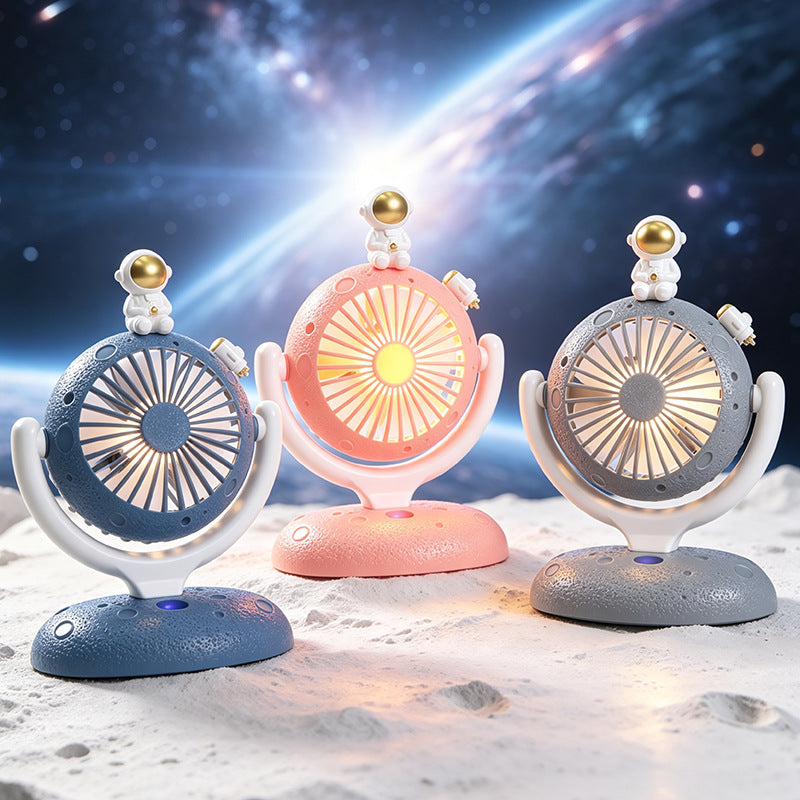 Women Portable USB Desk Fan with Creative Astronaut Design Bowlift