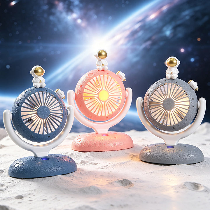Women Portable USB Desk Fan with Creative Astronaut Design Bowlift