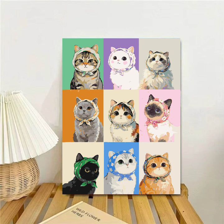 Cat-Themed Illustrated Wall Art Print Bowlift