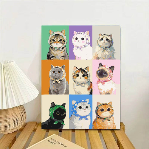 Cat-Themed Illustrated Wall Art Print Bowlift