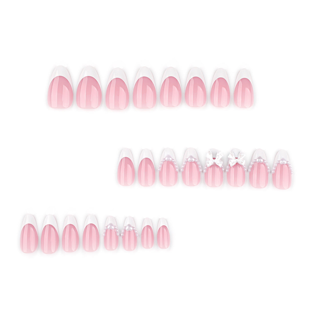 Artful Nail Extensions with Bead and Bow Designs Bowlift