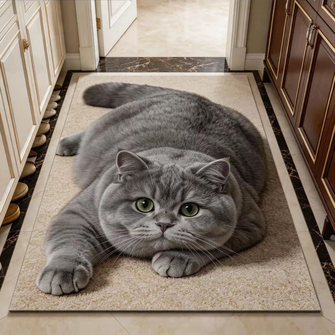 Cat-Themed Plush Area Mat