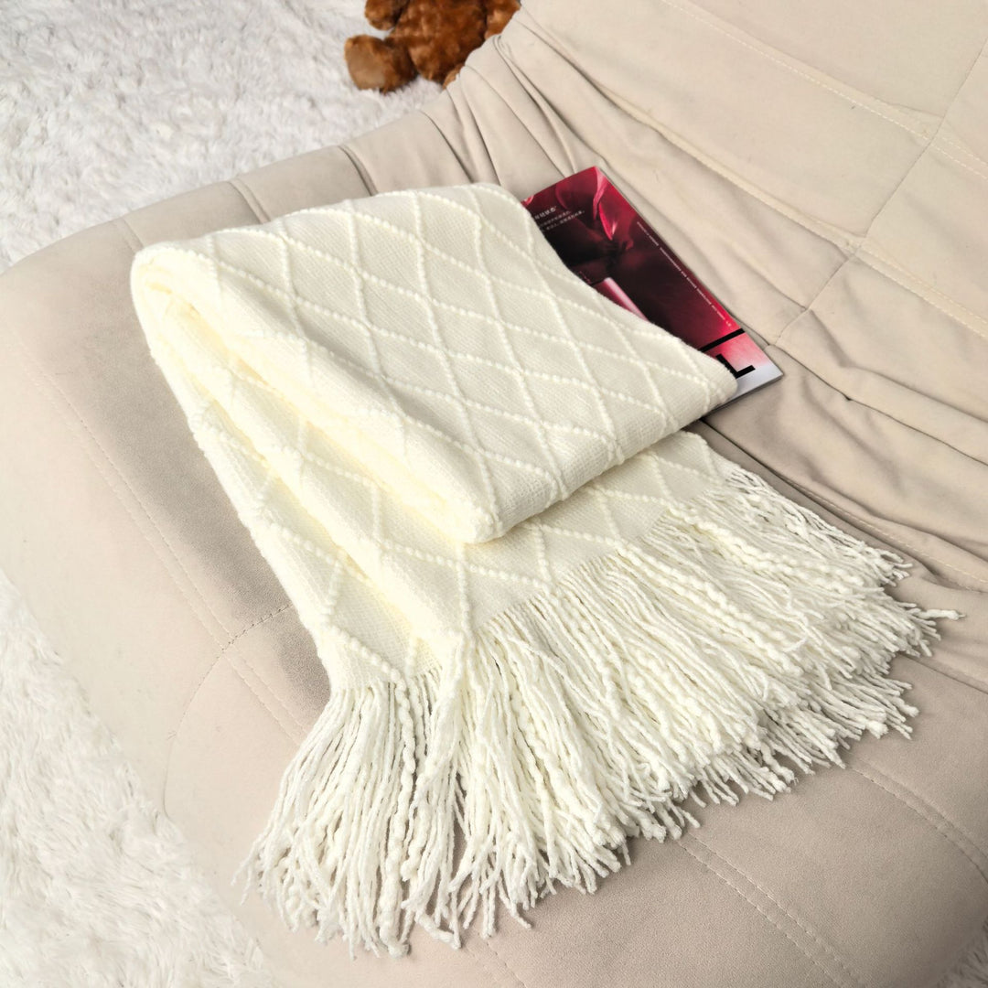 Textured Woven Throw Blanket Bowlift