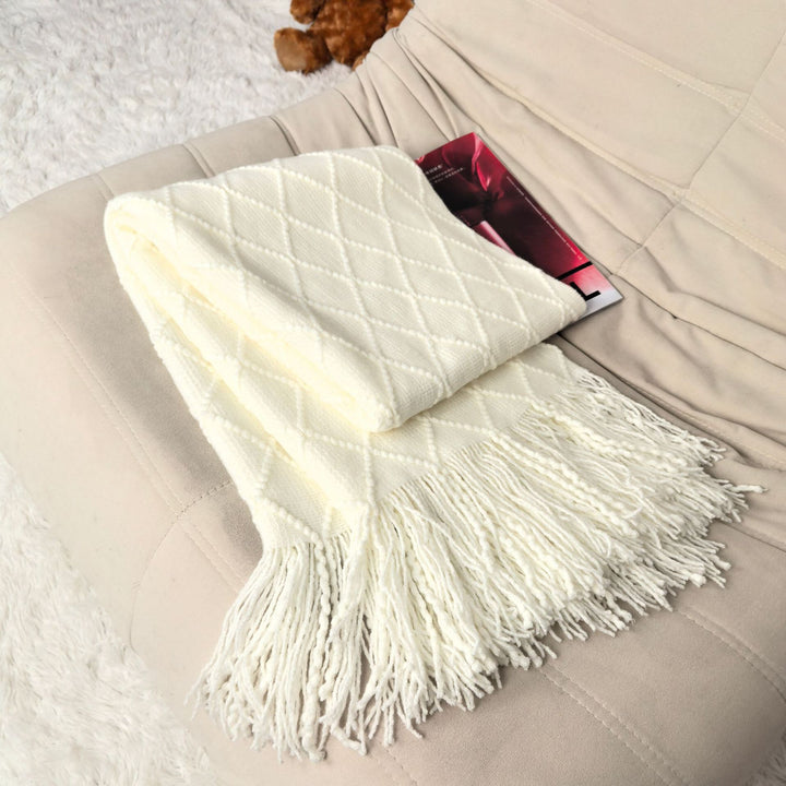 Textured Woven Throw Blanket Bowlift