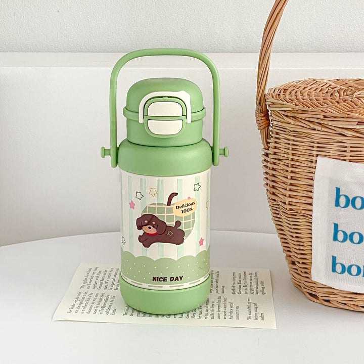 Women Insulated Drinking Bottle with Practical Carry Handle and Cute Design Bowlift
