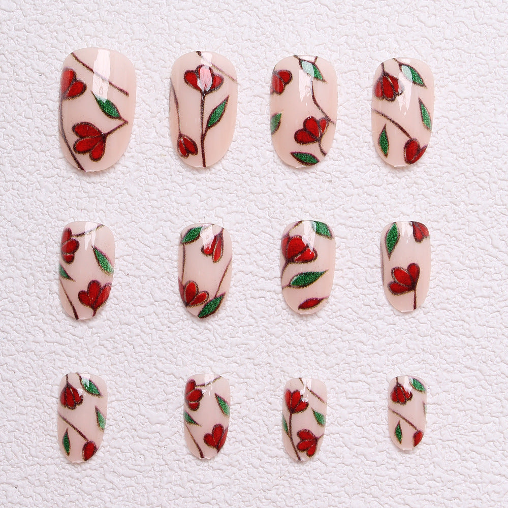 Floral-Designed Press-On Nails Bowlift