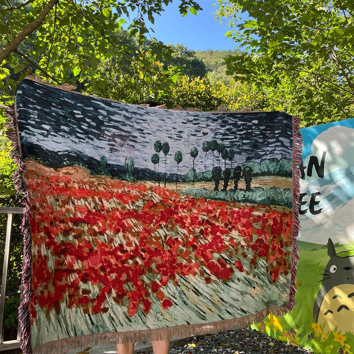 Artistic Floral Tapestry Blanket
