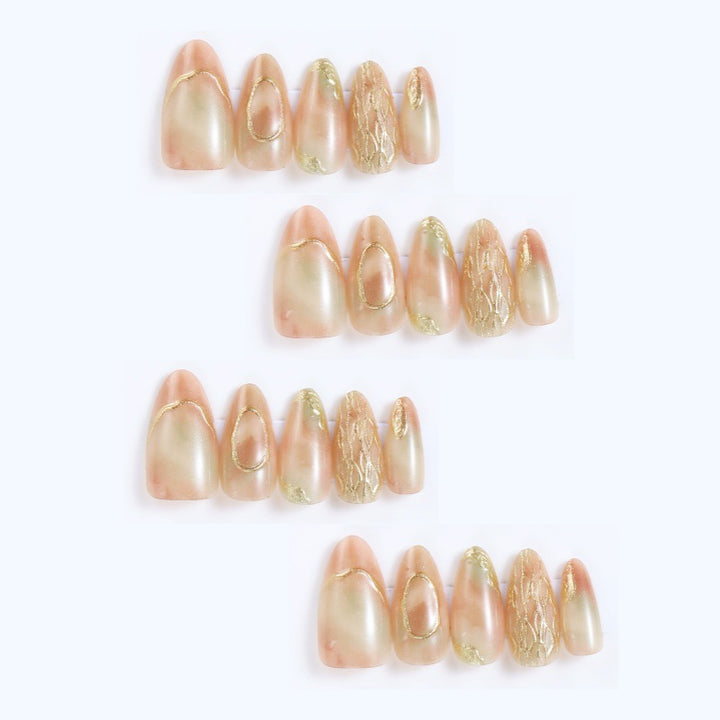 Glittering artificial nails in a modern design Bowlift