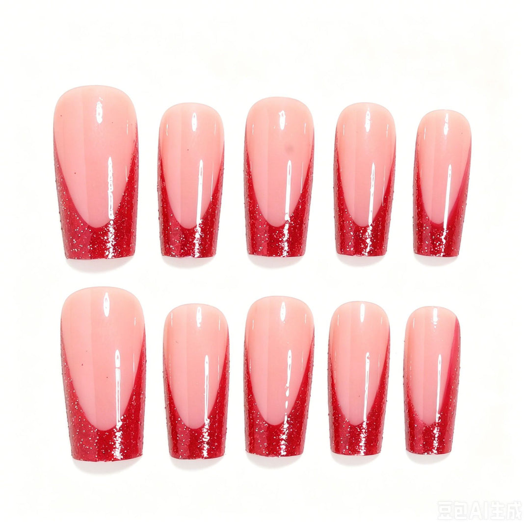 Glitter Tip Stiletto Press-On Nail Set Bowlift