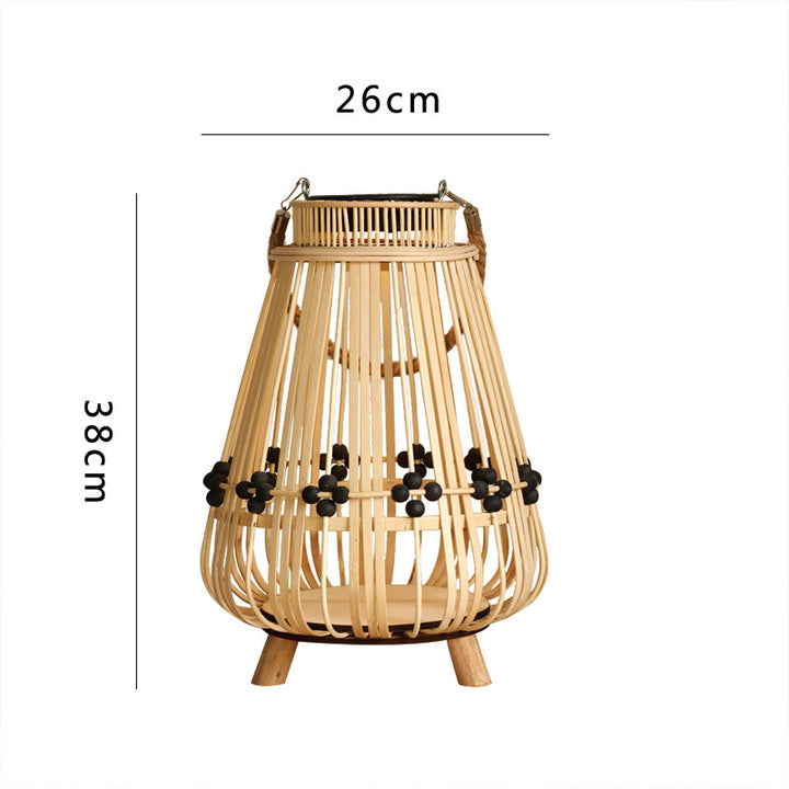 Decorative light source with natural rattan Bowlift