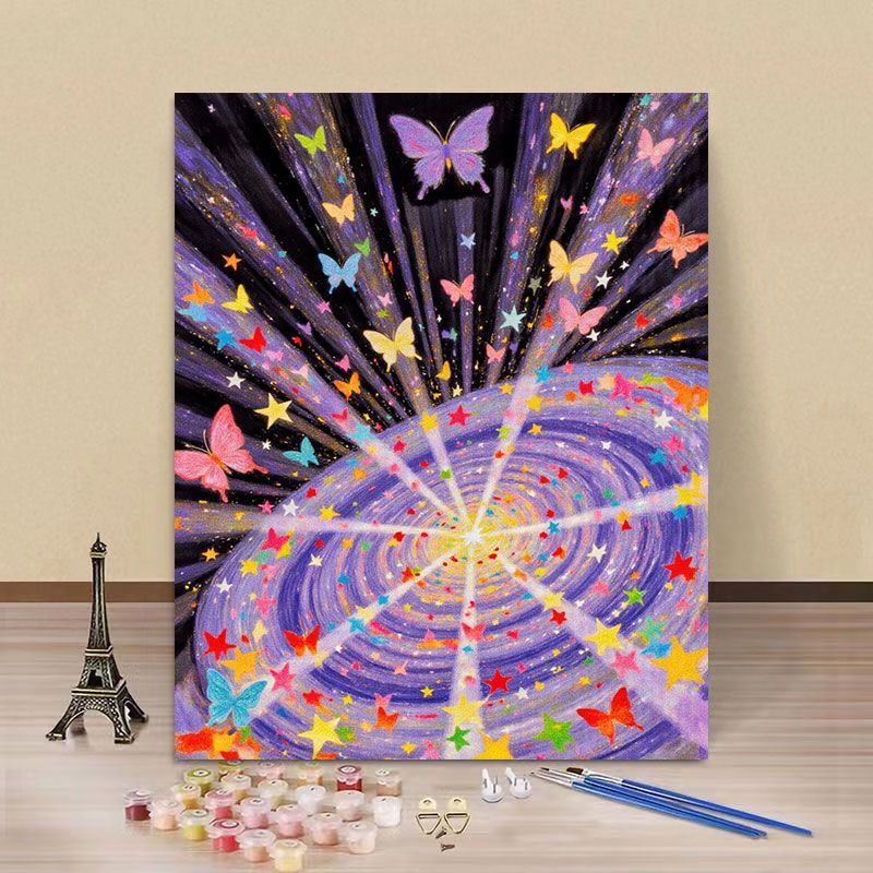Butterfly-Themed Paint by Numbers Canvas Art Kit Bowlift