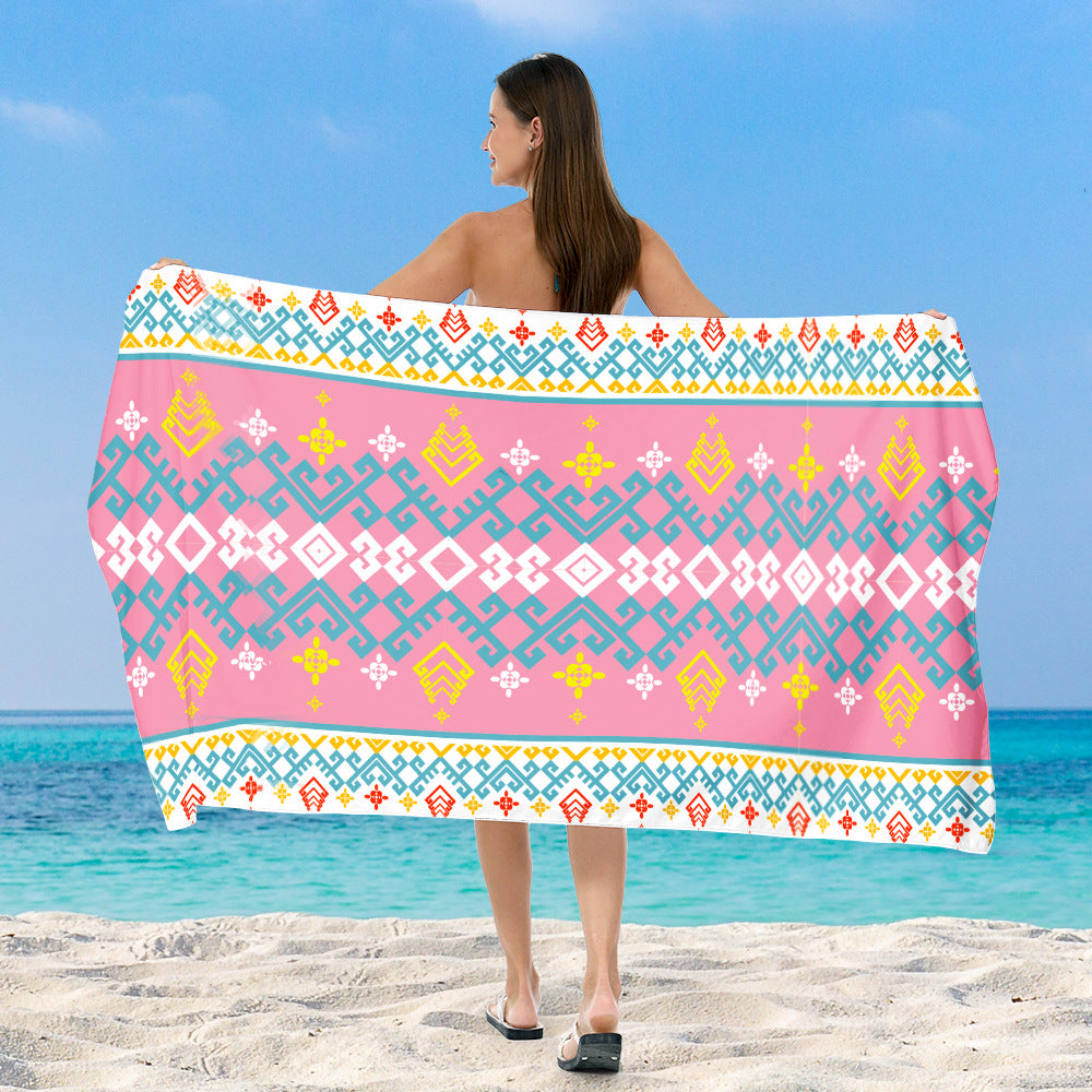 Beach blanket with exclusive geometric tribal design Bowlift