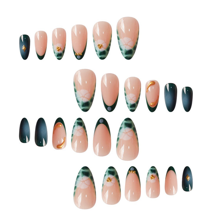 Artistic Floral and Geometric Press-On Nail Extensions Bowlift