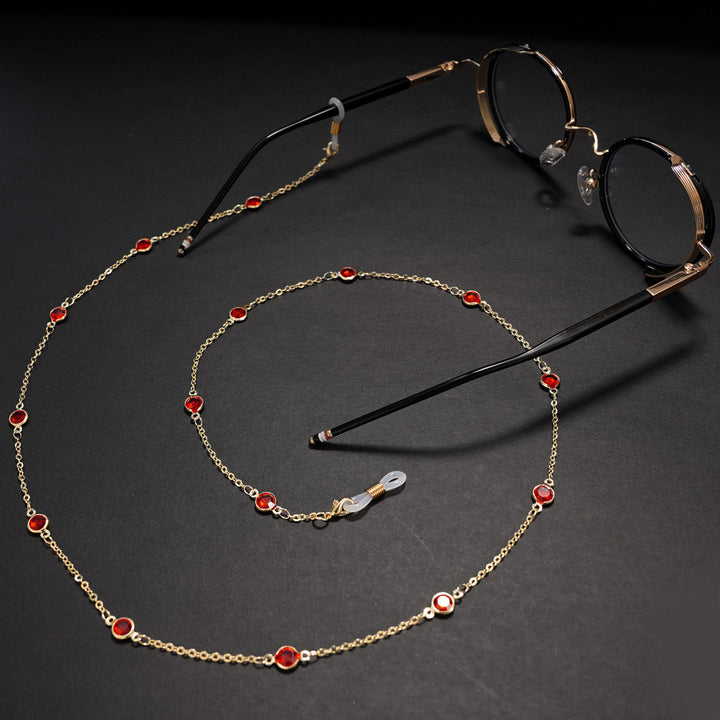 Elegant Crystal-Embellished Eyewear Chain Bowlift