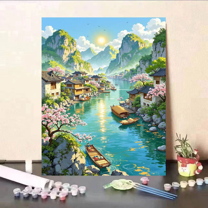 Scenic Landscape DIY Paint by Numbers Art Kit Bowlift