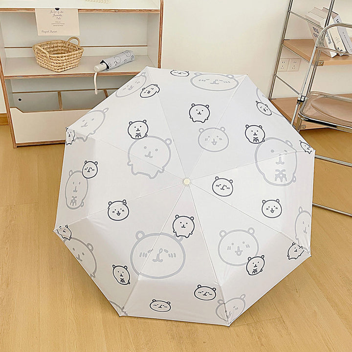Women's Automatic Folding Umbrella with Playful Animal Design Bowlift