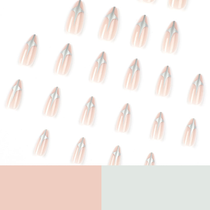 Artful Stiletto Nails with Silver Accents Bowlift