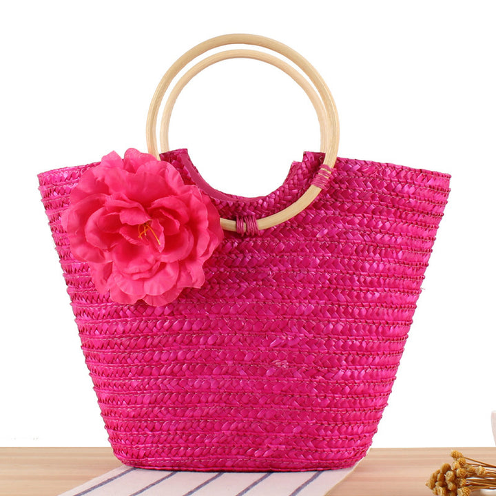 Basket bag with decorative floral design Bowlift