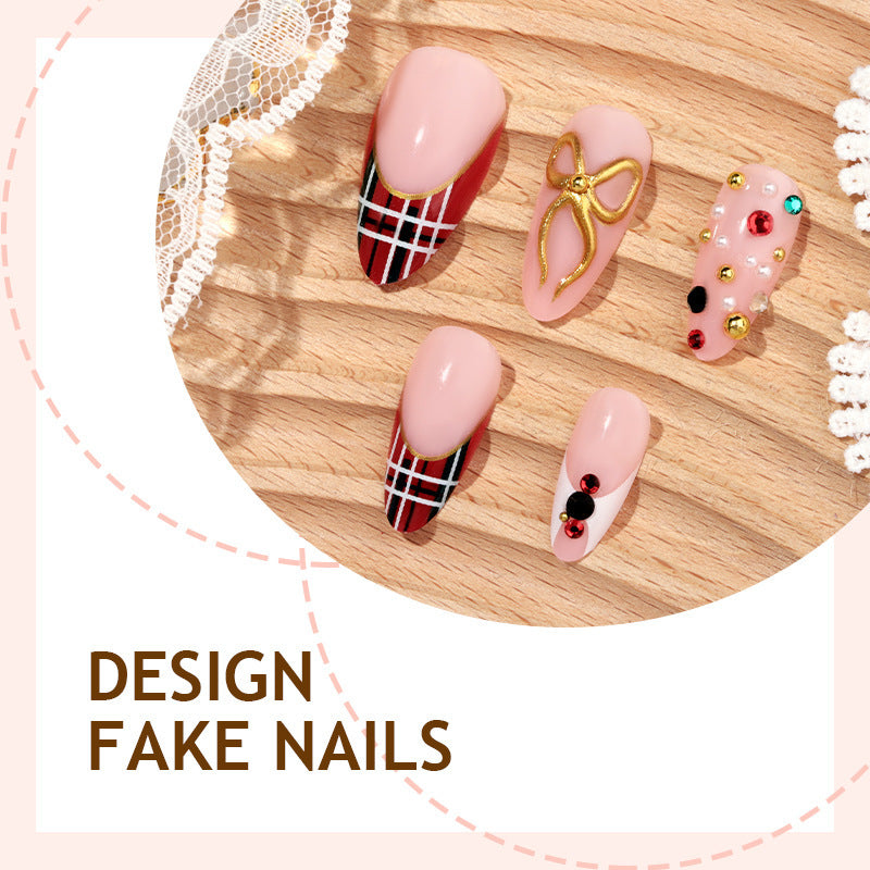 Acrylic nail set with luxurious decorations Bowlift