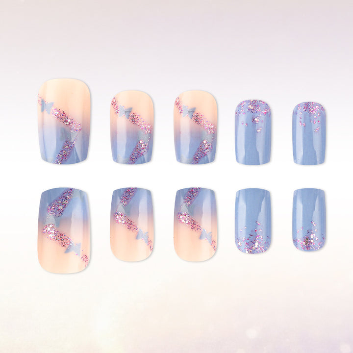 Artistic Glitter Ombre Press-On Nails Bowlift