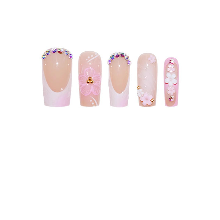 Decorative Floral Press-On Nail Art Set Bowlift