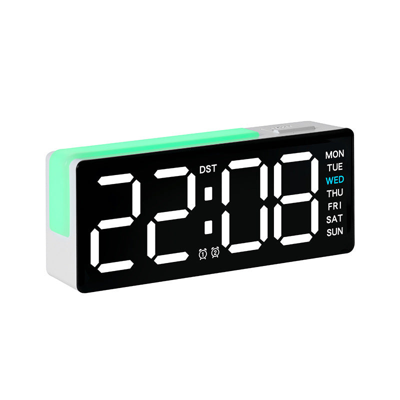 Digital LED Alarm Clock with Integrated Temperature and Day of Week Display Bowlift