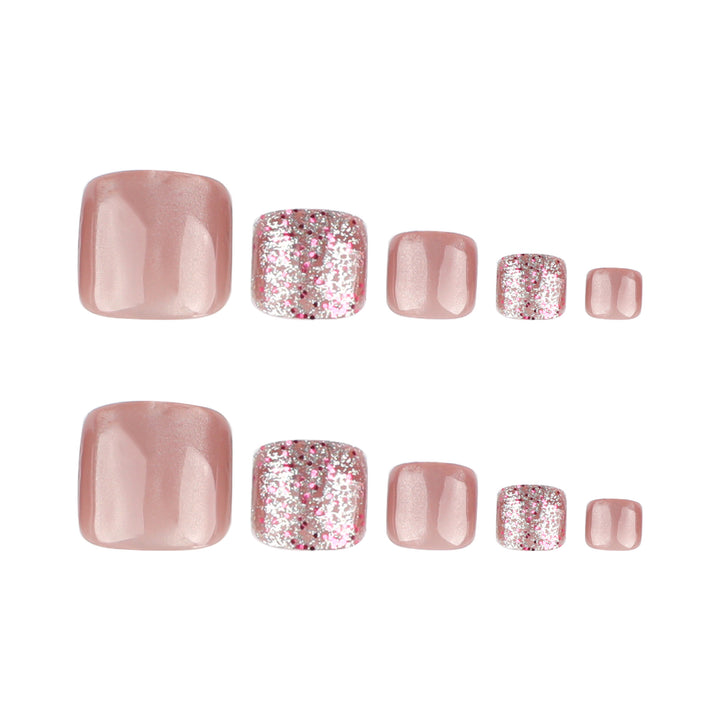 Artistic toenail design with glitter accents Bowlift