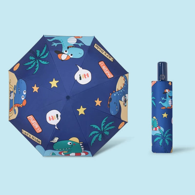 Women's Folding Umbrella with Space Design Bowlift