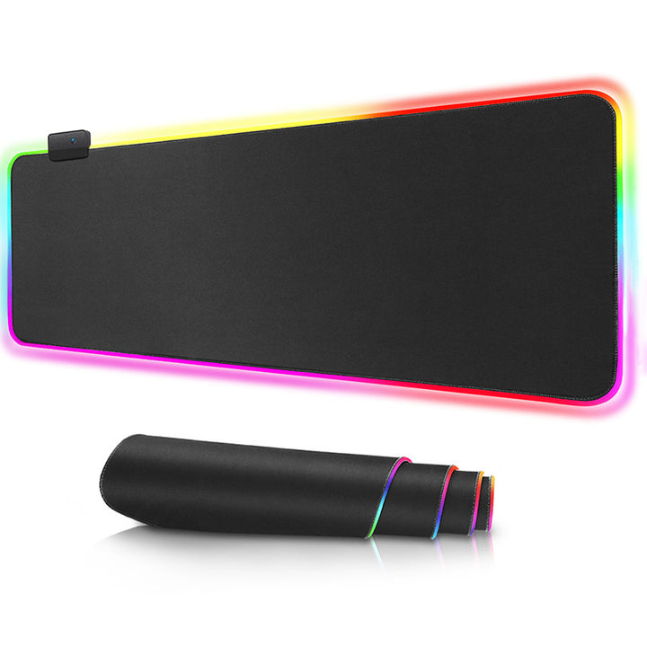Extra Large RGB Backlit Gaming Mouse Pad with Microfiber Surface and Braided USB Cable Bowlift