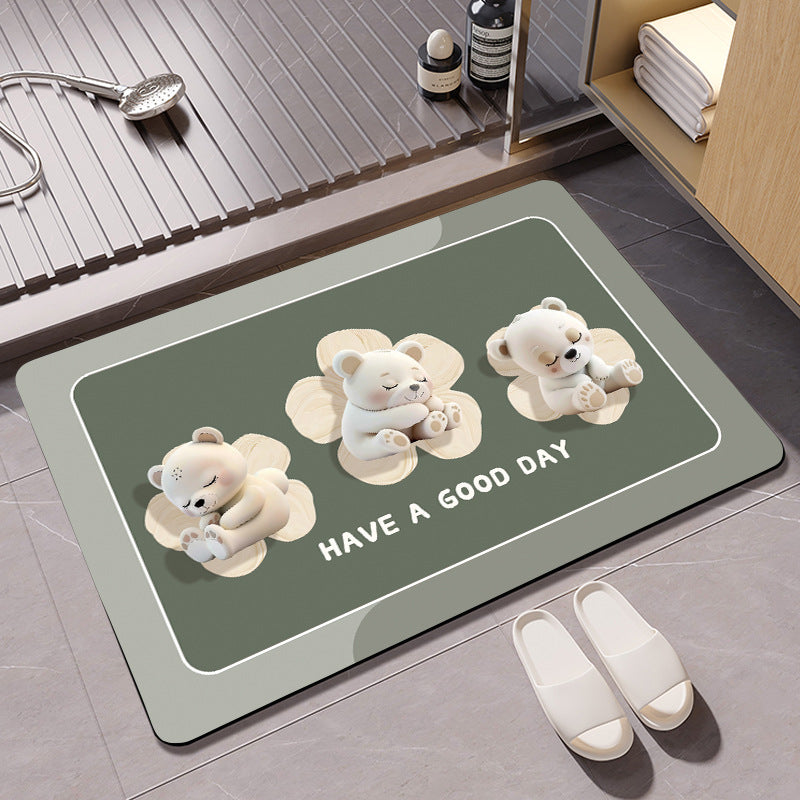 Mermaid-Themed Memory Foam Bath Mat Bowlift