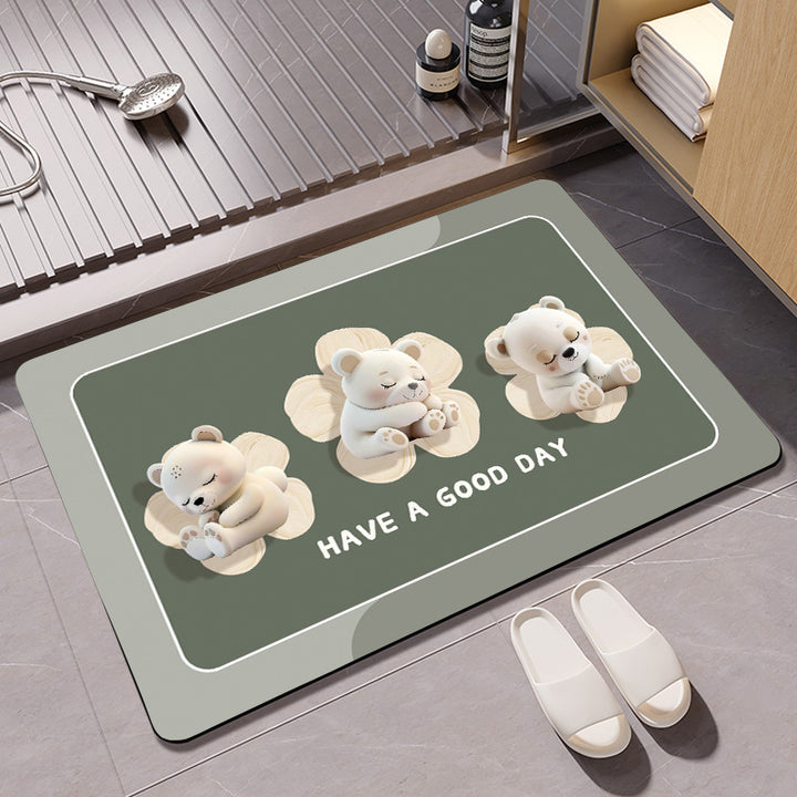 Mermaid-Themed Memory Foam Bath Mat Bowlift