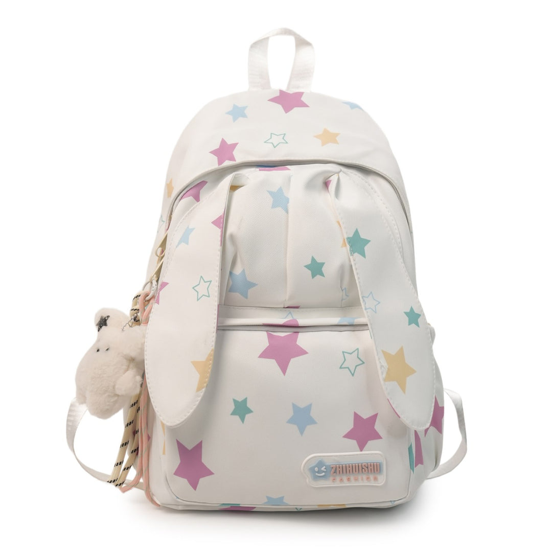 Cute Animal Ears Star Print School Backpack Bowlift