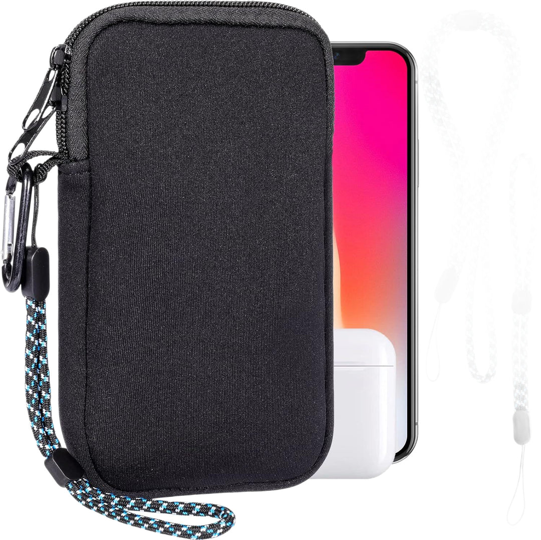Protective Neoprene Phone Belt Pouch with Double Zip and Carabiner Bowlift