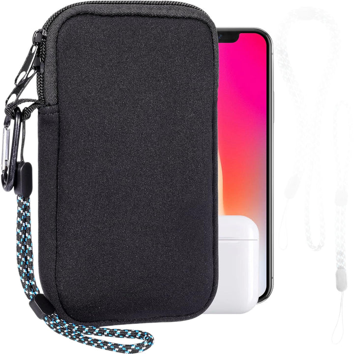 Protective Neoprene Phone Belt Pouch with Double Zip and Carabiner Bowlift