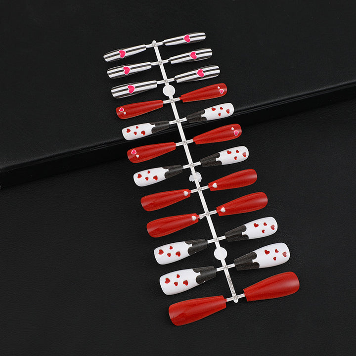 Artificail nails with creative heart design Bowlift