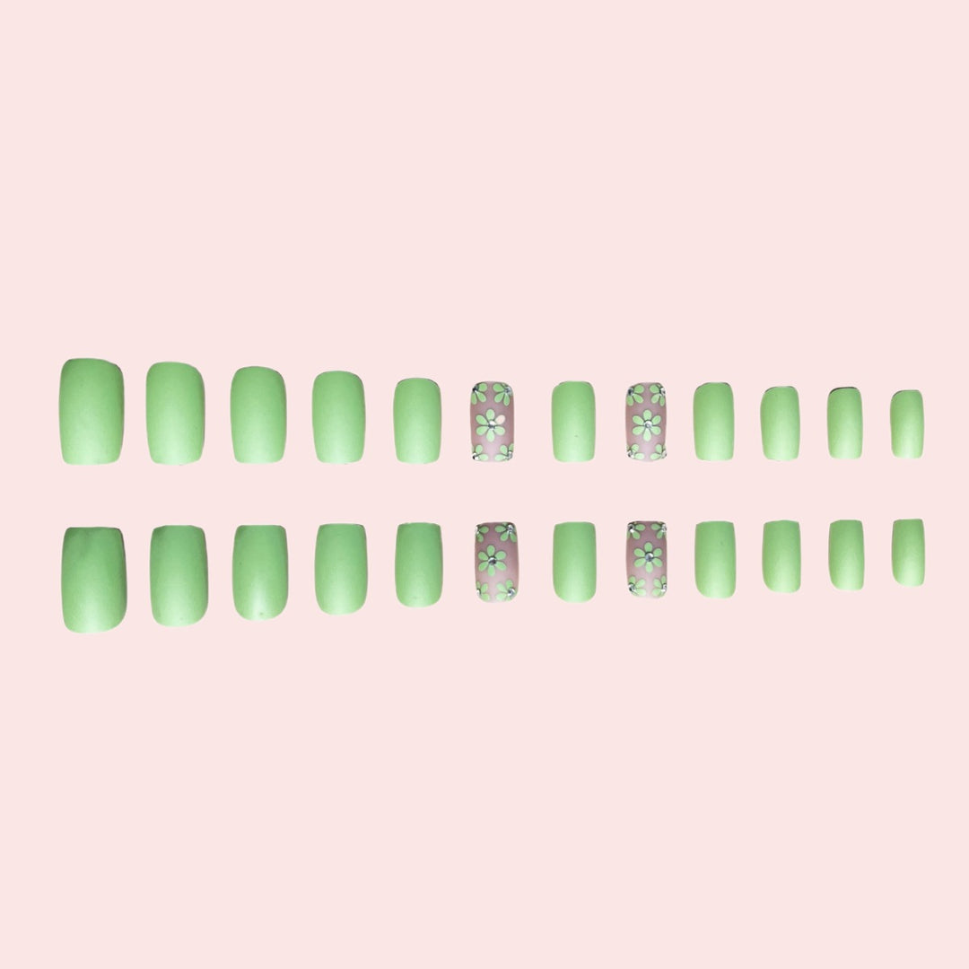 Floral Design Press-On Nails Bowlift