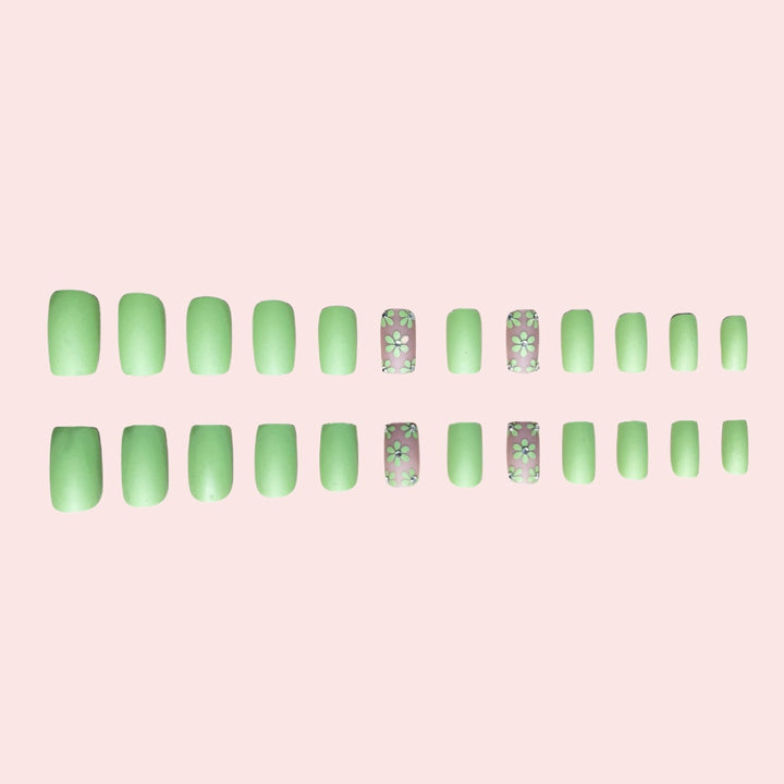 Floral Design Press-On Nails Bowlift