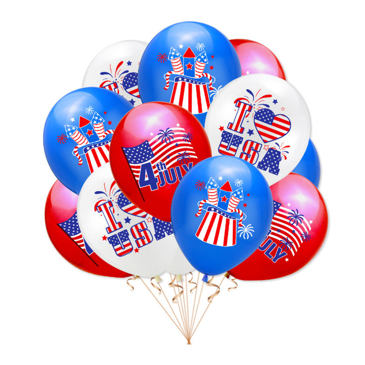Unisex latex balloon printed with patriotic USA heart and lettering design Bowlift