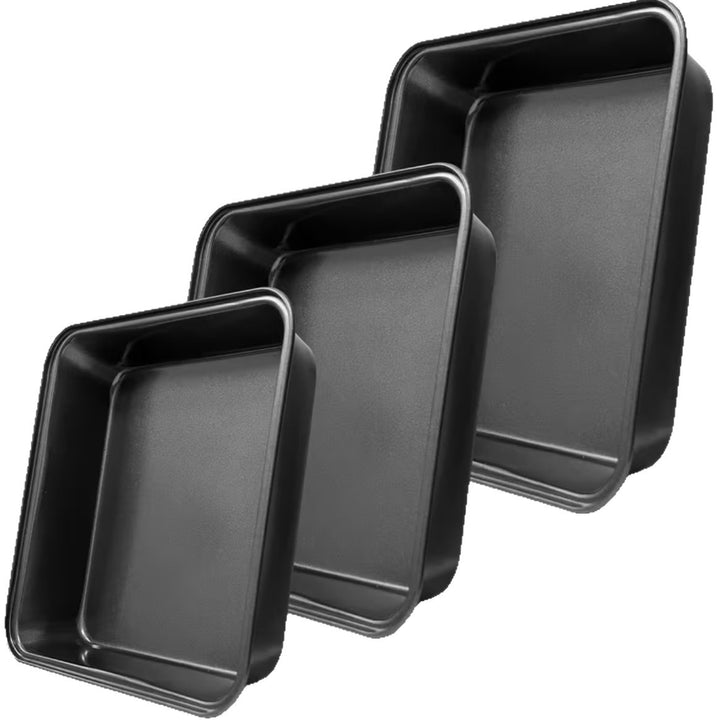 Three piece square cake pan set nonstick carbon steel bakeware Bowlift