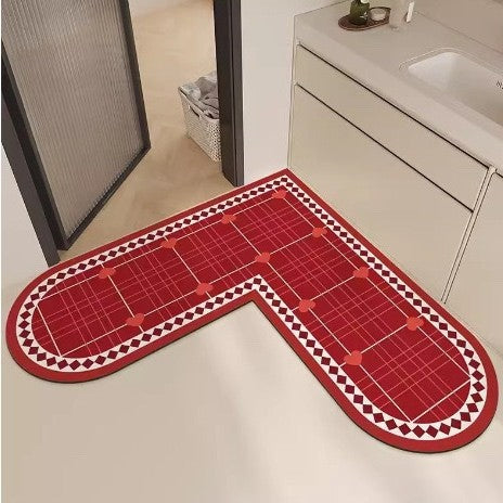 Heart-Shaped Kitchen Area Mat