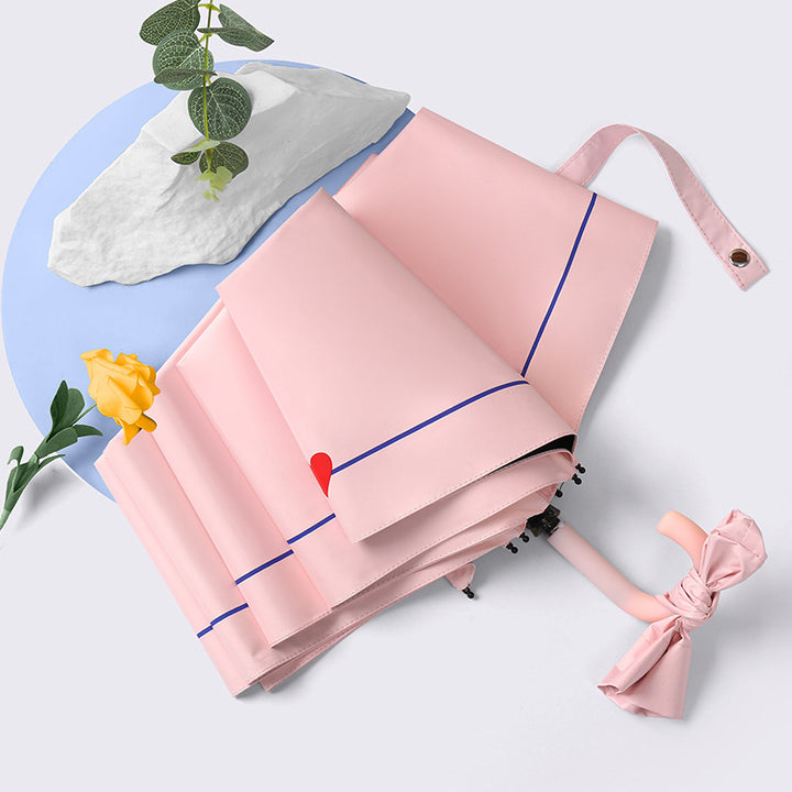 Ladies elegant folding umbrella with heart-shaped design Bowlift