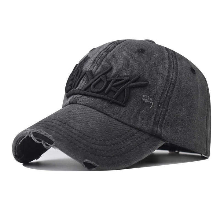 Men's Distressed Casual Embroidered Cap Bowlift