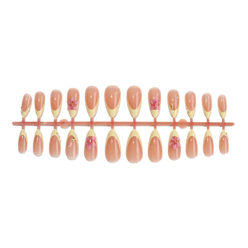 Elegant Floral-Themed Press-On Nail Set Bowlift