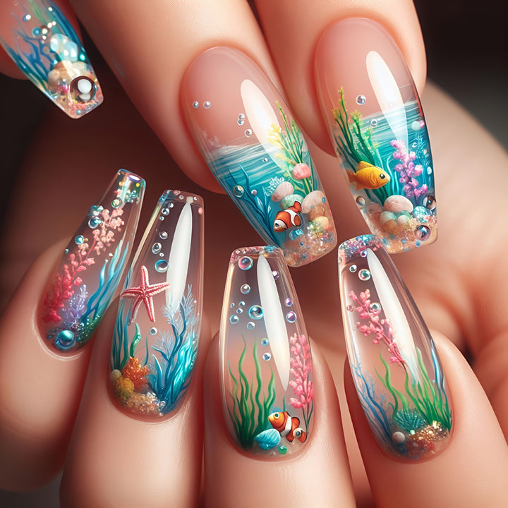 Underwater-Themed Nail Art Bowlift