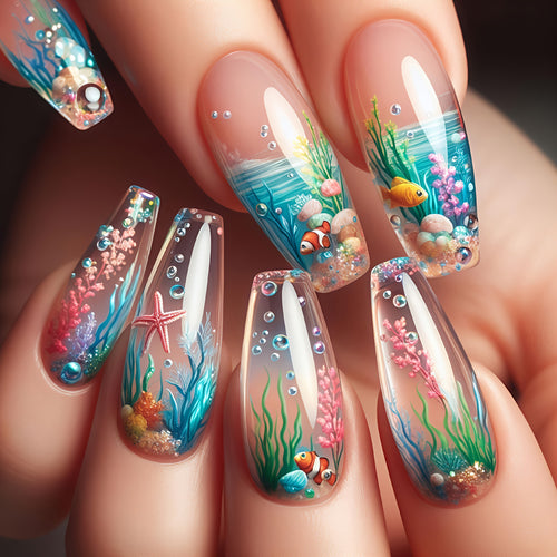 Underwater-Themed Nail Art Bowlift