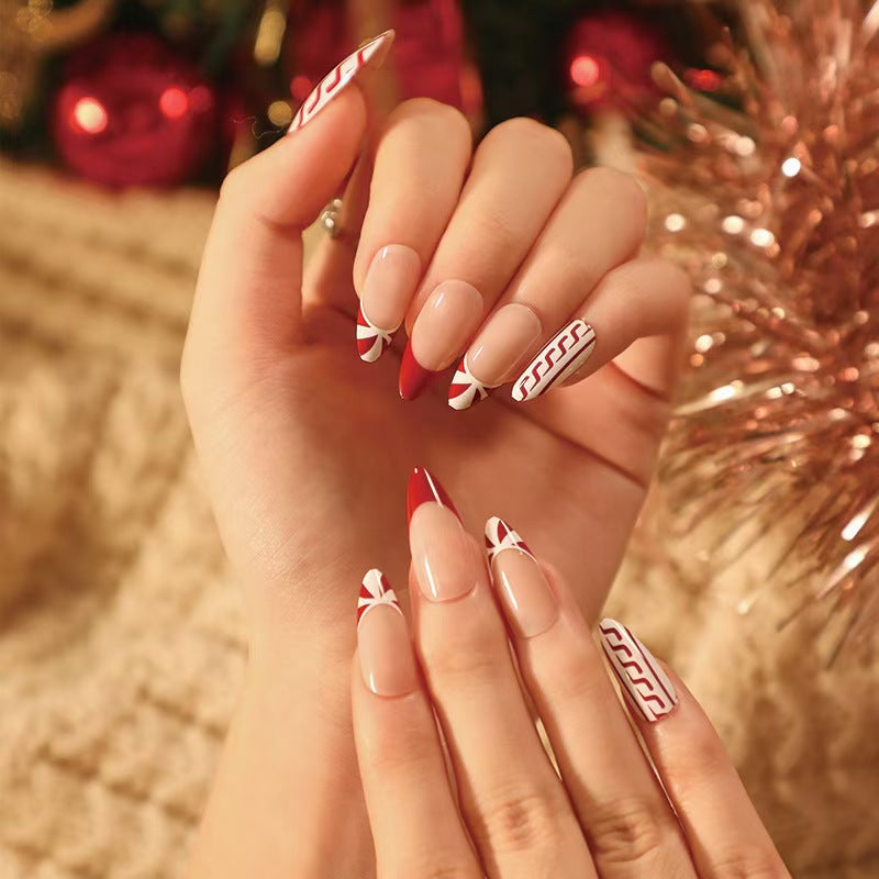 Themed Festive Holiday Press-On Nails Bowlift